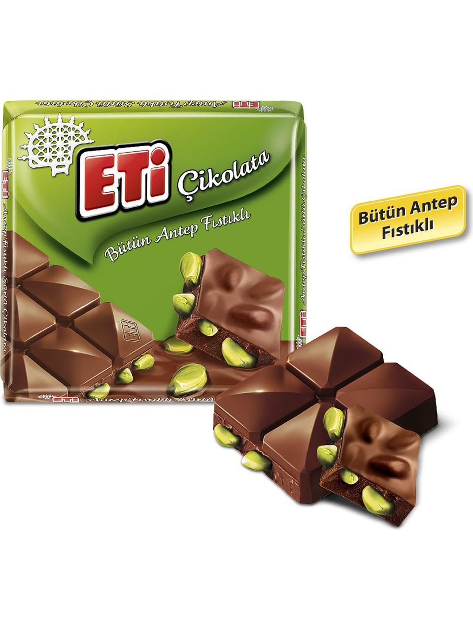 Eti Antep Fıstıklı Kare Çikolata 60 g x 10 Adet
