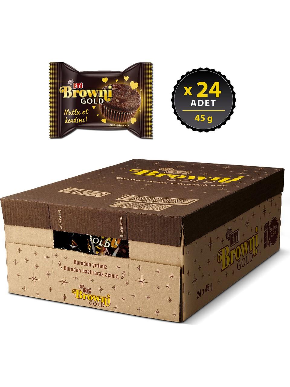 Eti Browni Gold Çikolata Soslu Çikolatalı Kek 45 gr x 24 Adet