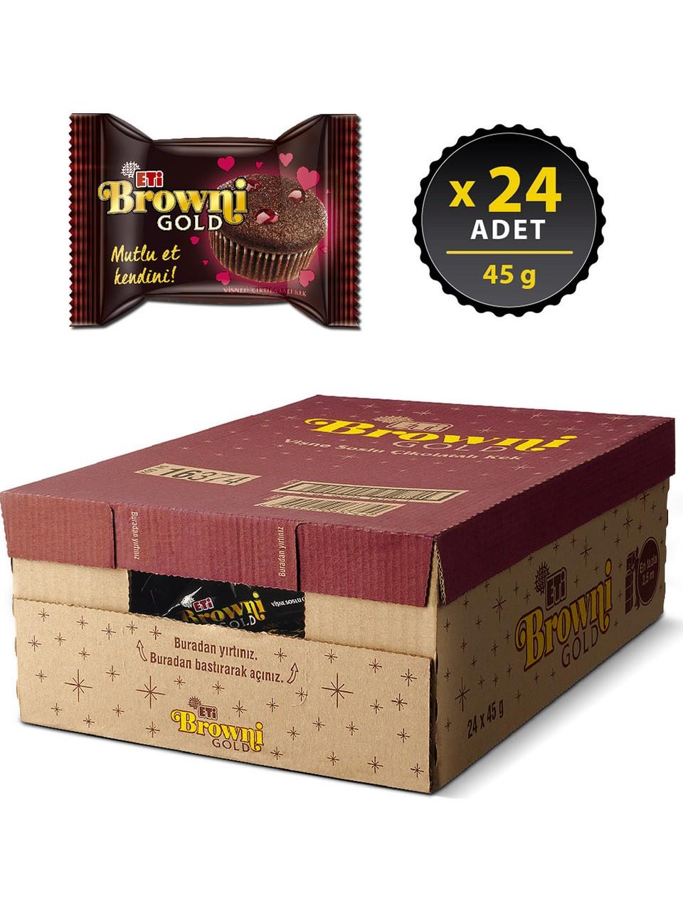 Eti Browni Gold Vişneli Çikolatalı Kek 45 gr x 24 Adet