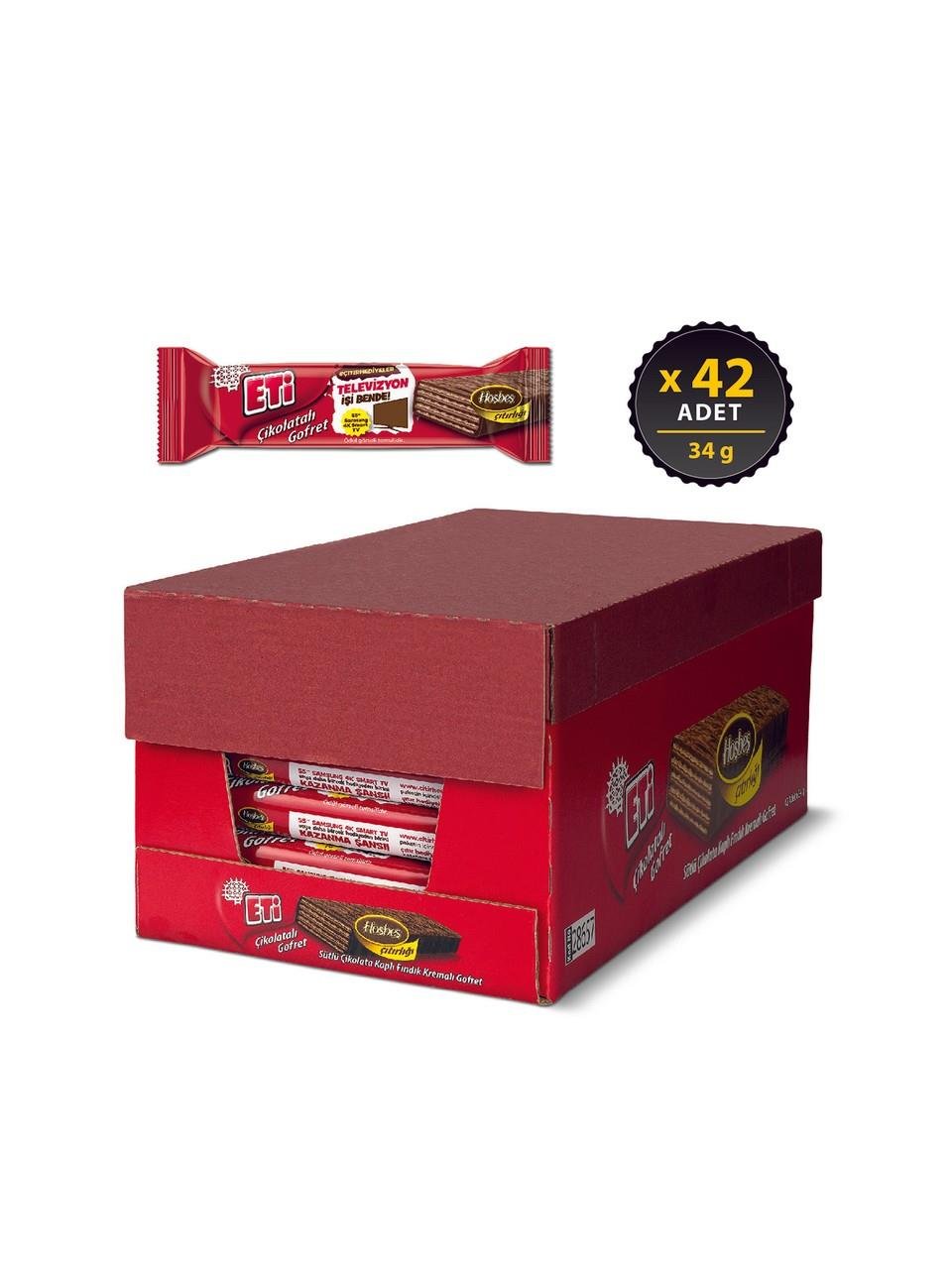 Eti Çikolatalı Gofret 34 g x 42 Adet