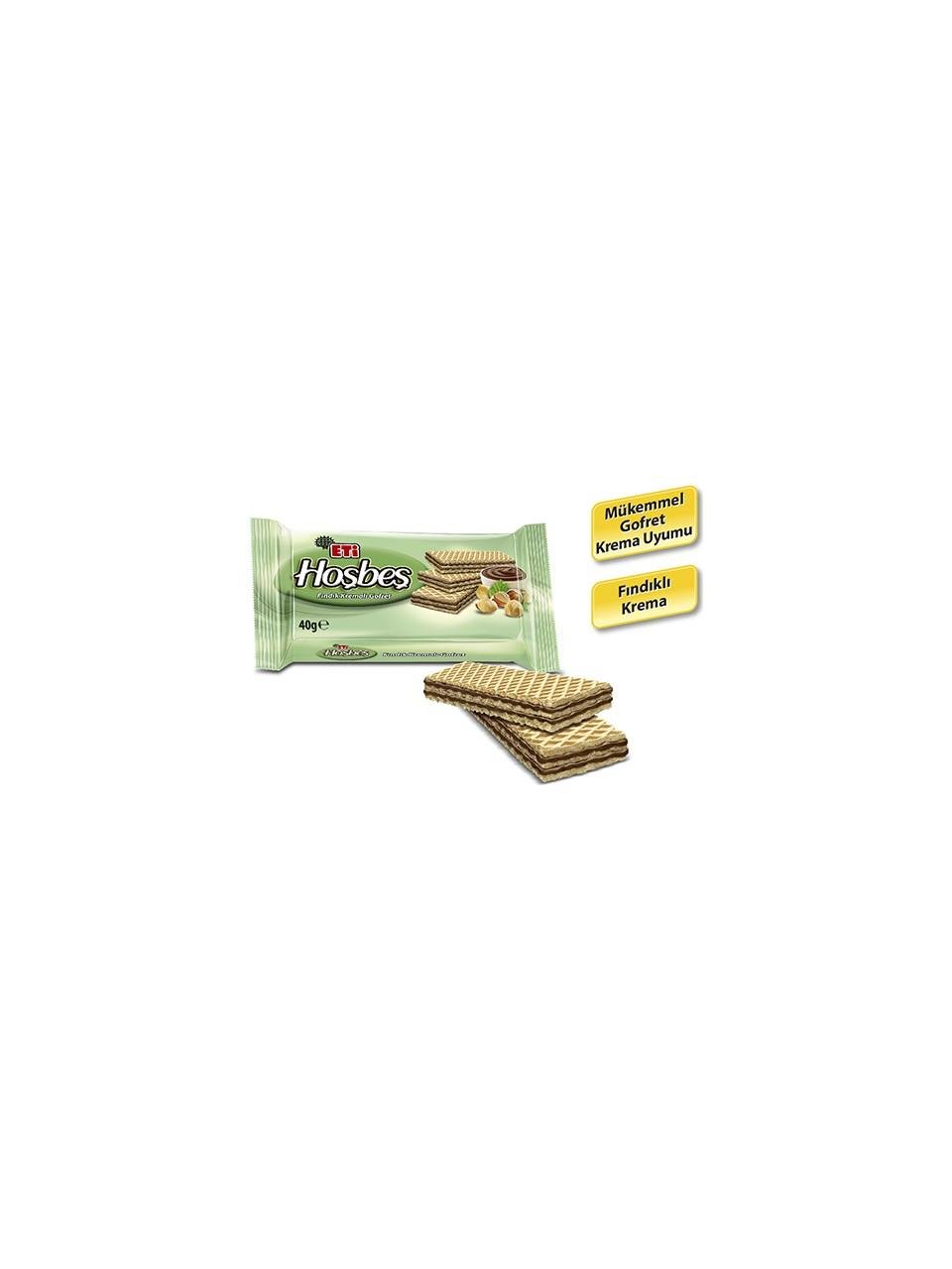 Eti Hoşbeş Fındık Kremalı Gofret 40 g x 24 Adet