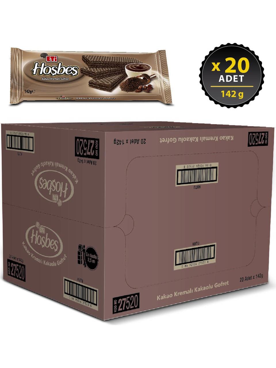 Eti Hoşbeş Kakao Kremalı Gofret 142 g x 20 Adet