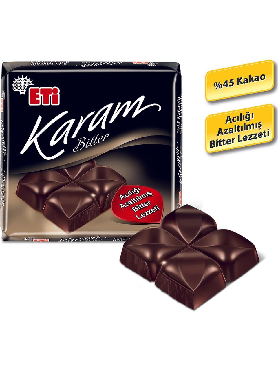 Eti Karam %45 Kakaolu Bitter Çikolata 60 g x 6 Adet
