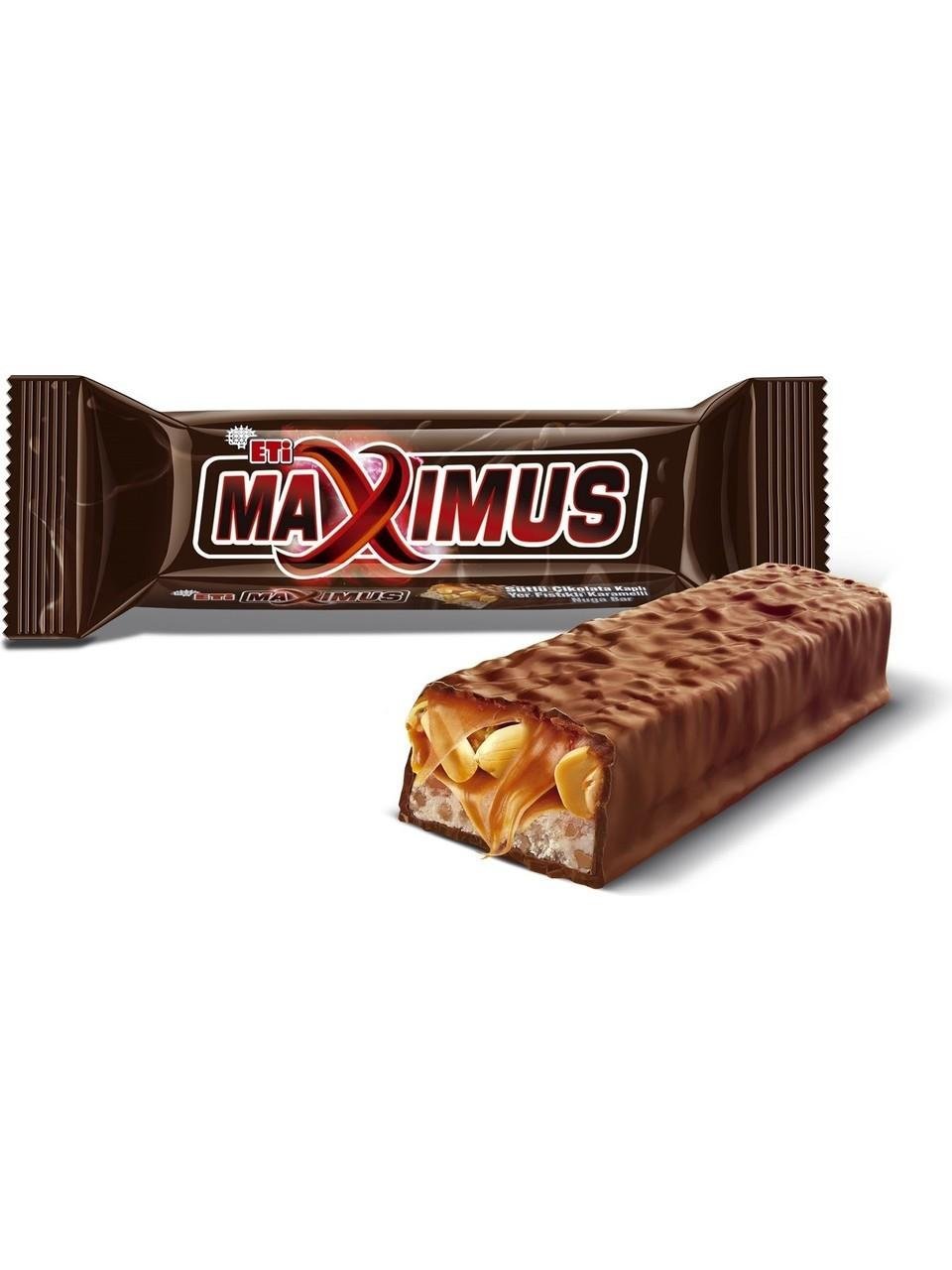Eti Maximus Sütlü Çikolata Kaplı Yer Fıstıklı Karamelli Nuga Bar 36 g x 24 Adet