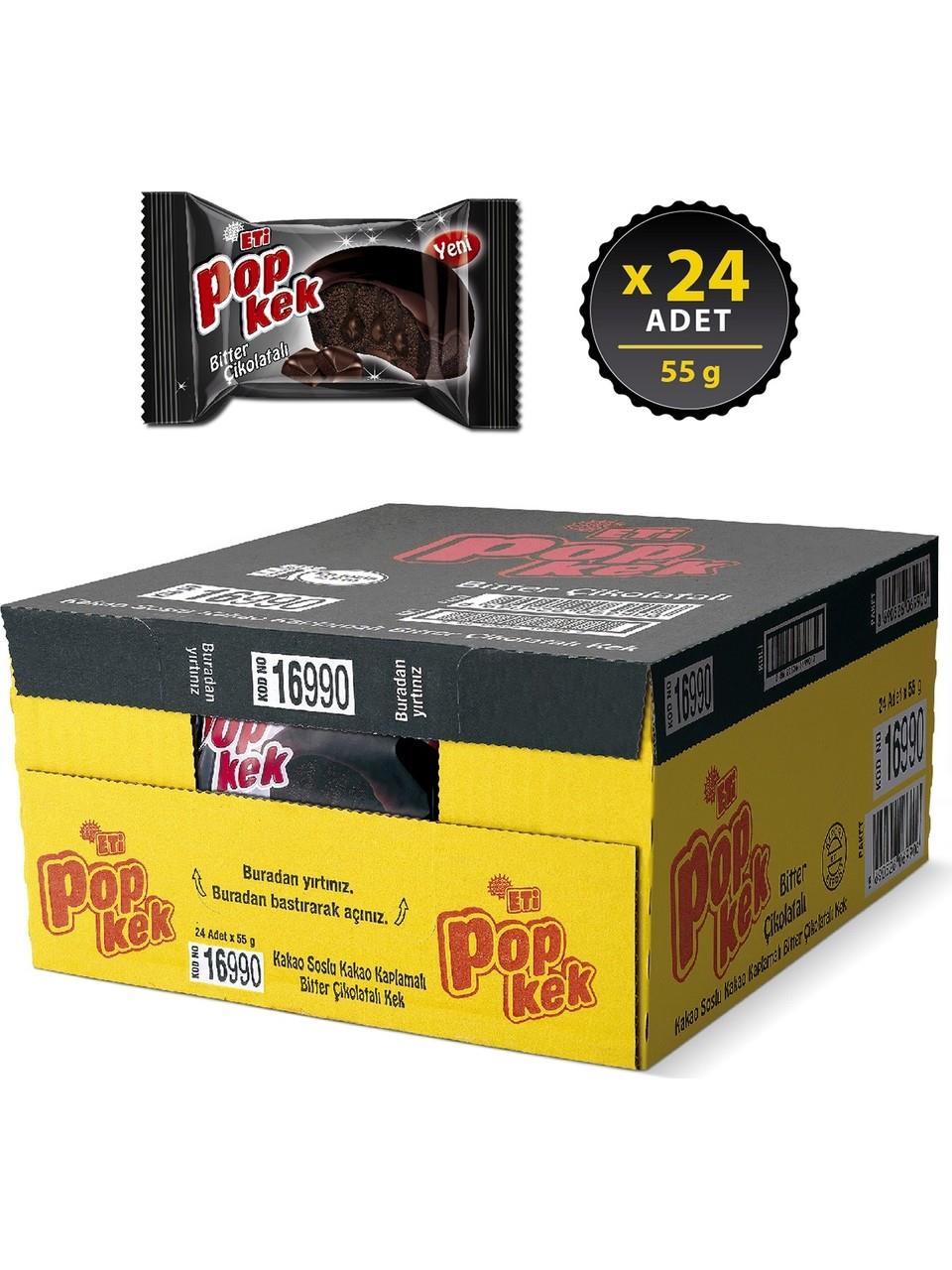 Eti Popkek Bitter Çikolatalı Kek 55 gr x 24 Adet