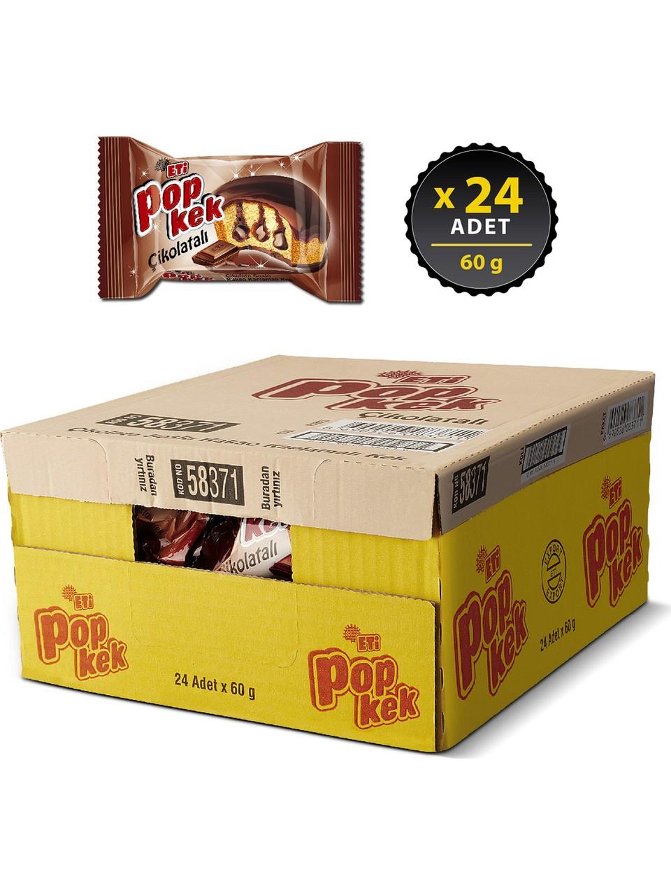 Eti Popkek Çikolatalı Kek 60 gr x 24 Adet