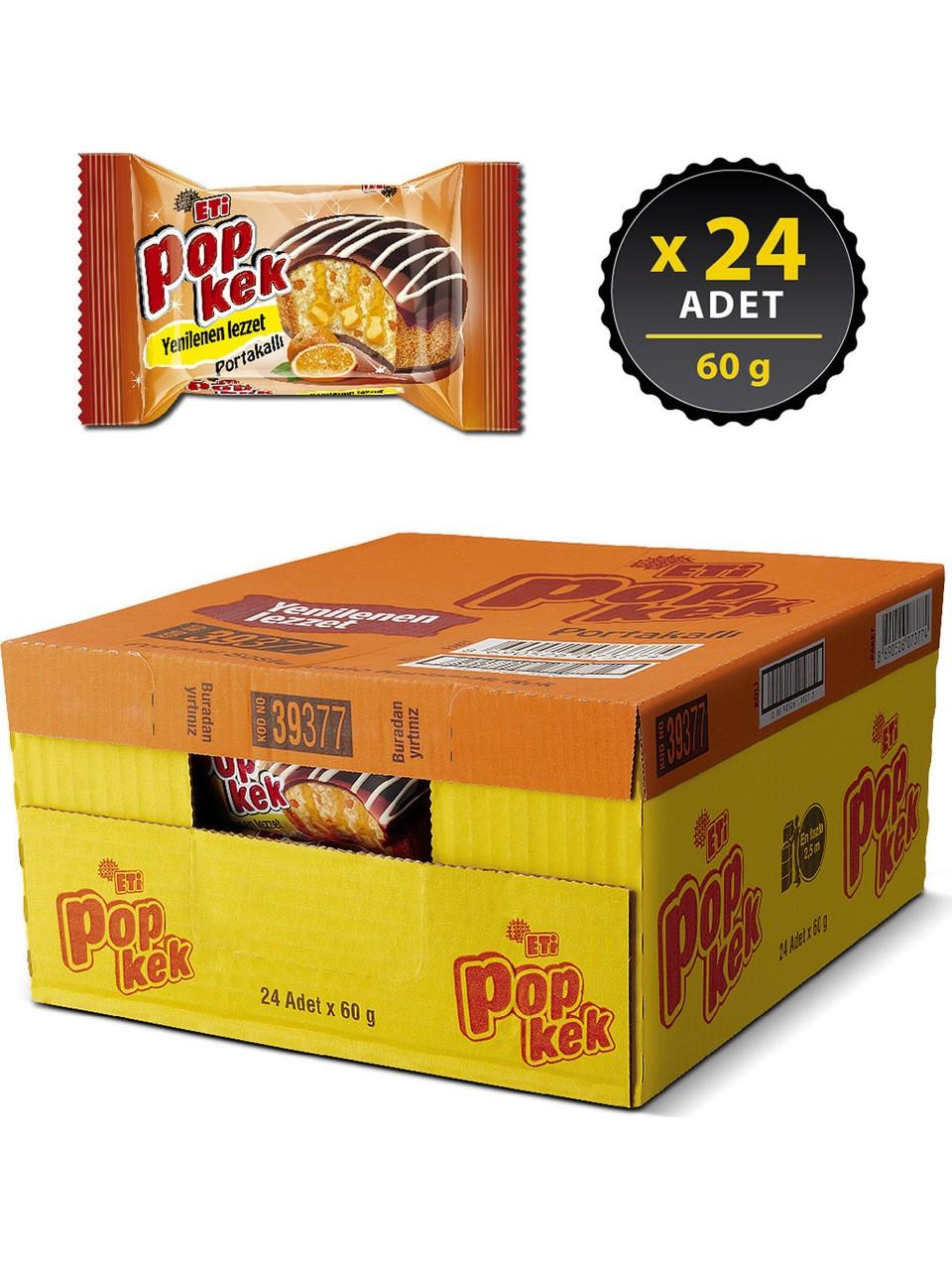 Eti Popkek Portakallı Kek 60 gr x 24 Adet