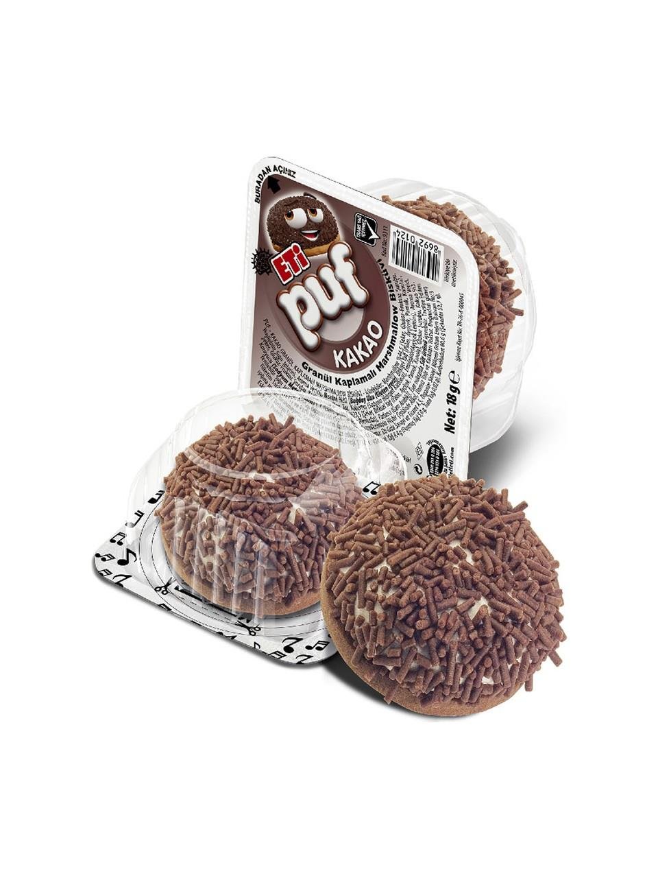 Eti Puf Kakaolu Bisküvi 18 gr x 48 Adet