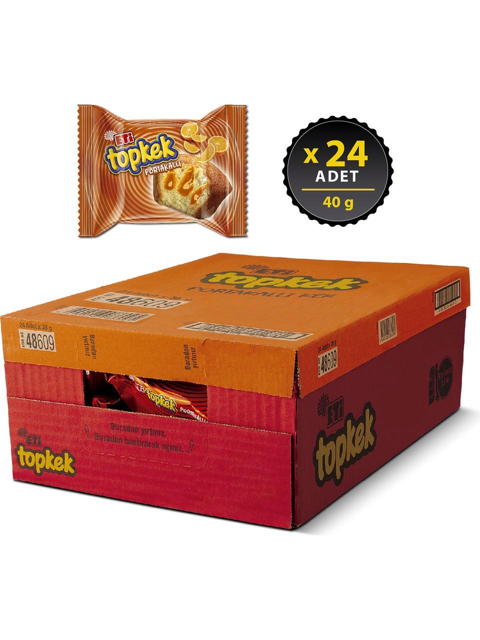Eti Topkek Portakallı Kek 40 gr x 24 Adet