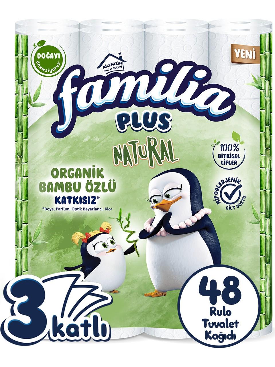Familia Plus Natural Tuvalet Kağıdı 48 Rulo (16 Rulo x 3 Paket)