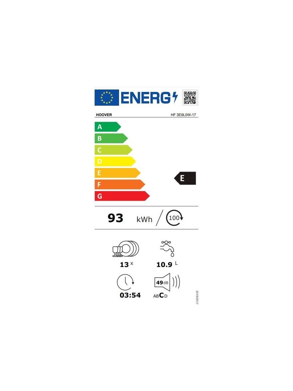 Hoover Hf 3E9L0W-17 5 Programlı Wi-Fi + Bluetooth Bağlantılı Bulaşık Makinesi