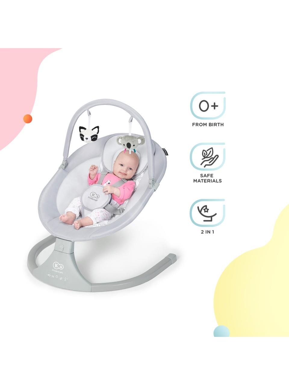 Kinderkraft Lulı Otomatik Sallanan Oyuncaklı Ana Kucağı Grey