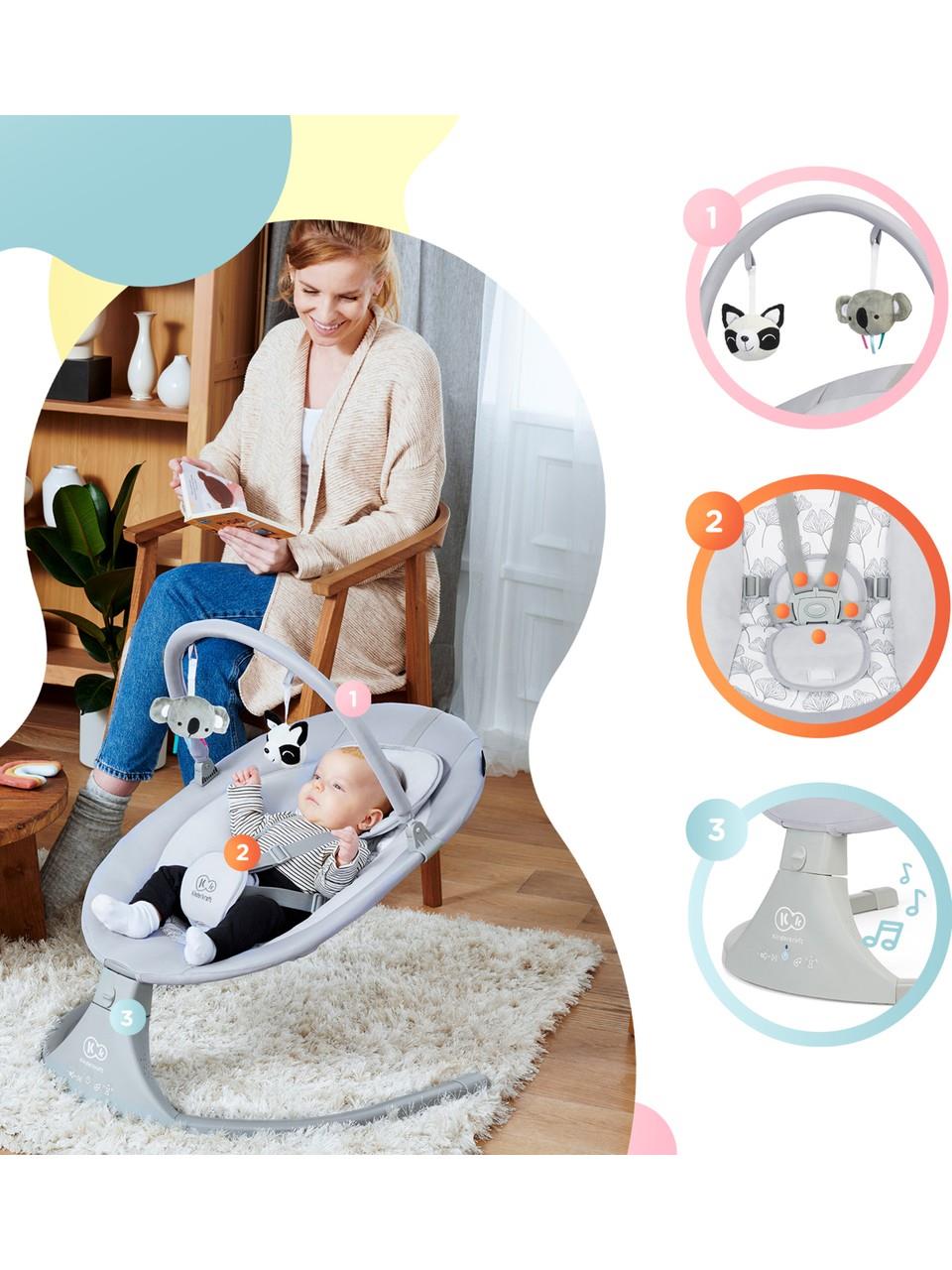Kinderkraft Lulı Otomatik Sallanan Oyuncaklı Ana Kucağı Grey