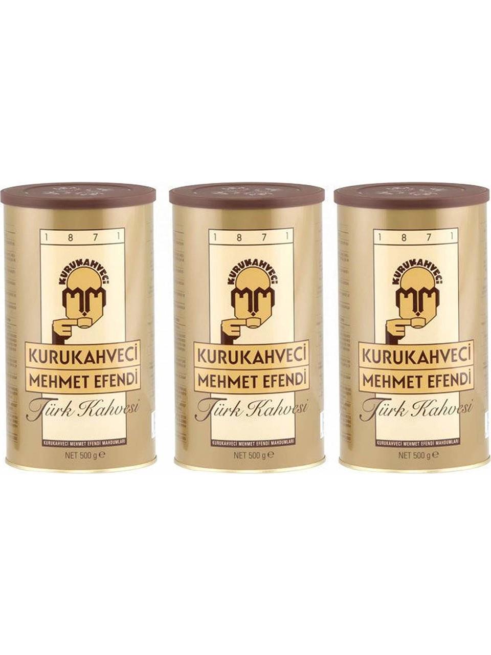 Kurukahveci Mehmet Efendi Türk Kahvesi Teneke 500 gr 3'lü Paket