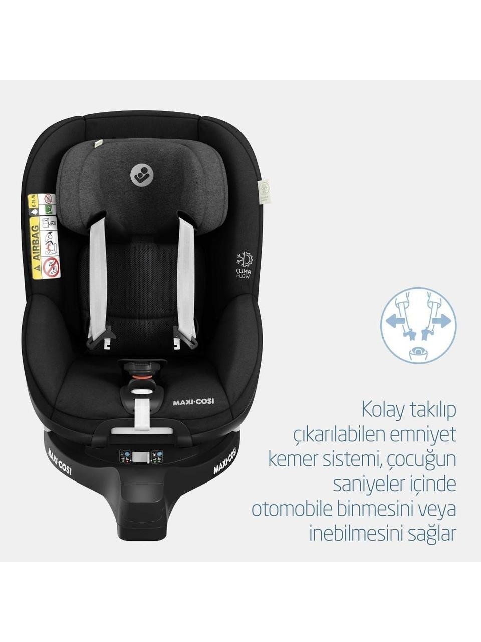 Maxi-Cosi Maxi Cosi Mica Pro Eco I-Size İsofix'li 360 Dönebilir Yatabilir 0-18 Kg Bebek Oto Koltuğu Authentic Grey