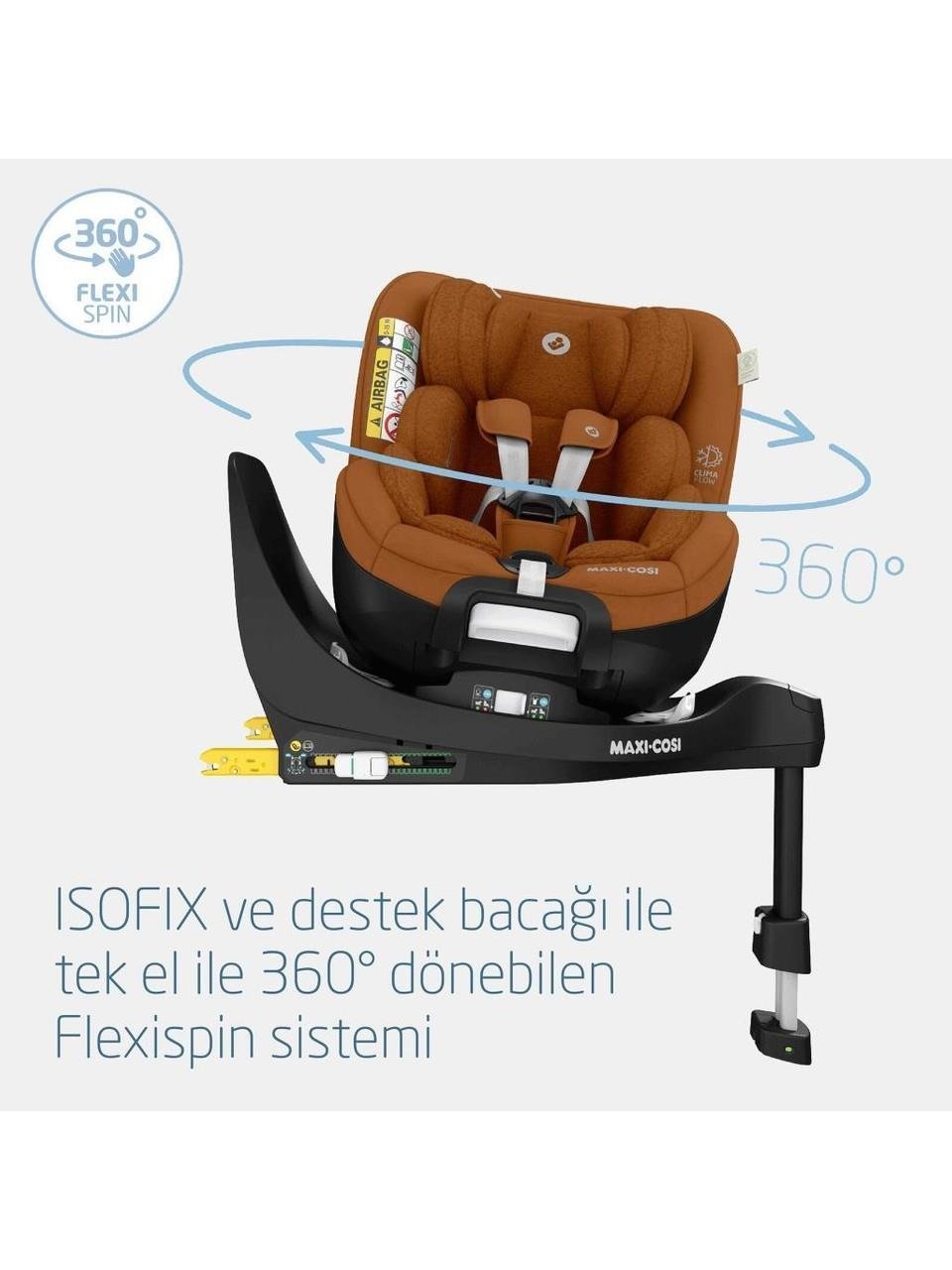 Maxi-Cosi Maxi Cosi Mica Pro Eco I-Size İsofix'li 360 Dönebilir Yatabilir 0-18 Kg Bebek Oto Koltuğu Authentic Grey