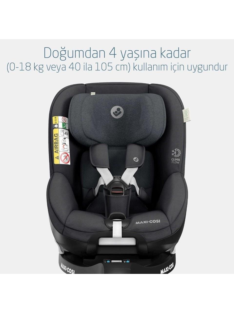 Maxi-Cosi Maxi Cosi Mica Pro Eco I-Size İsofix'li 360 Dönebilir Yatabilir 0-18 Kg Bebek Oto Koltuğu Authentic Grey