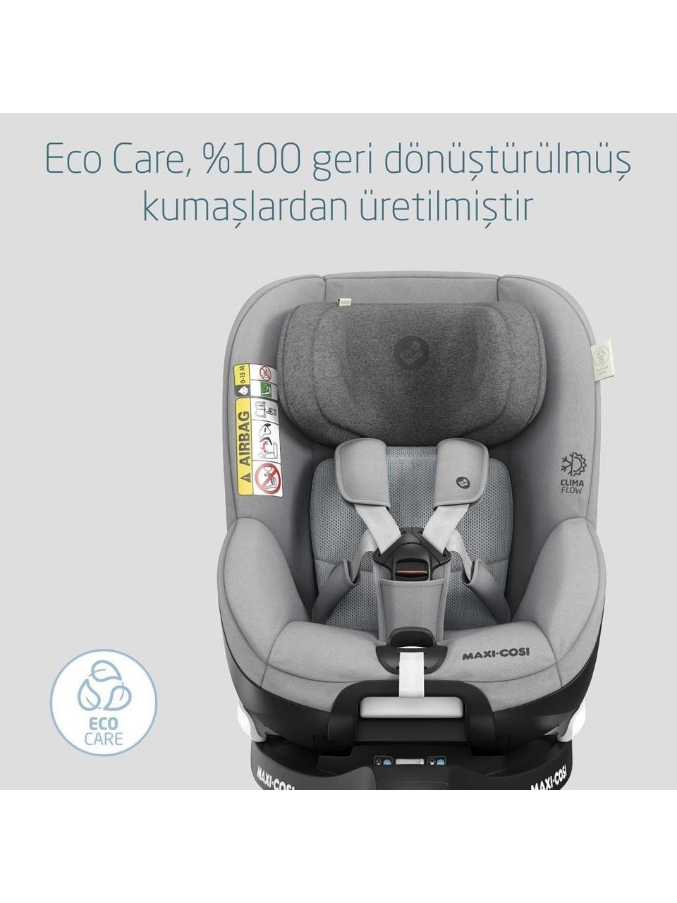 Maxi-Cosi Maxi Cosi Mica Pro Eco I-Size İsofix'li 360 Dönebilir Yatabilir 0-18 Kg Bebek Oto Koltuğu Authentic Grey