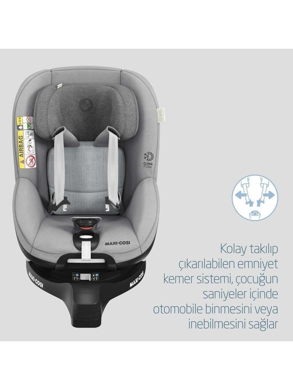 Maxi-Cosi Maxi Cosi Mica Pro Eco I-Size İsofix'li 360 Dönebilir Yatabilir 0-18 Kg Bebek Oto Koltuğu Authentic Grey