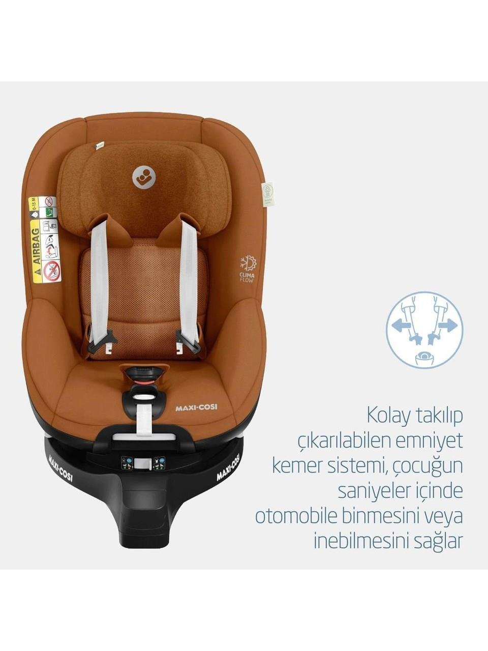 Maxi-Cosi Maxi Cosi Mica Pro Eco I-Size İsofix'li 360 Dönebilir Yatabilir 0-18 Kg Bebek Oto Koltuğu Authentic Grey