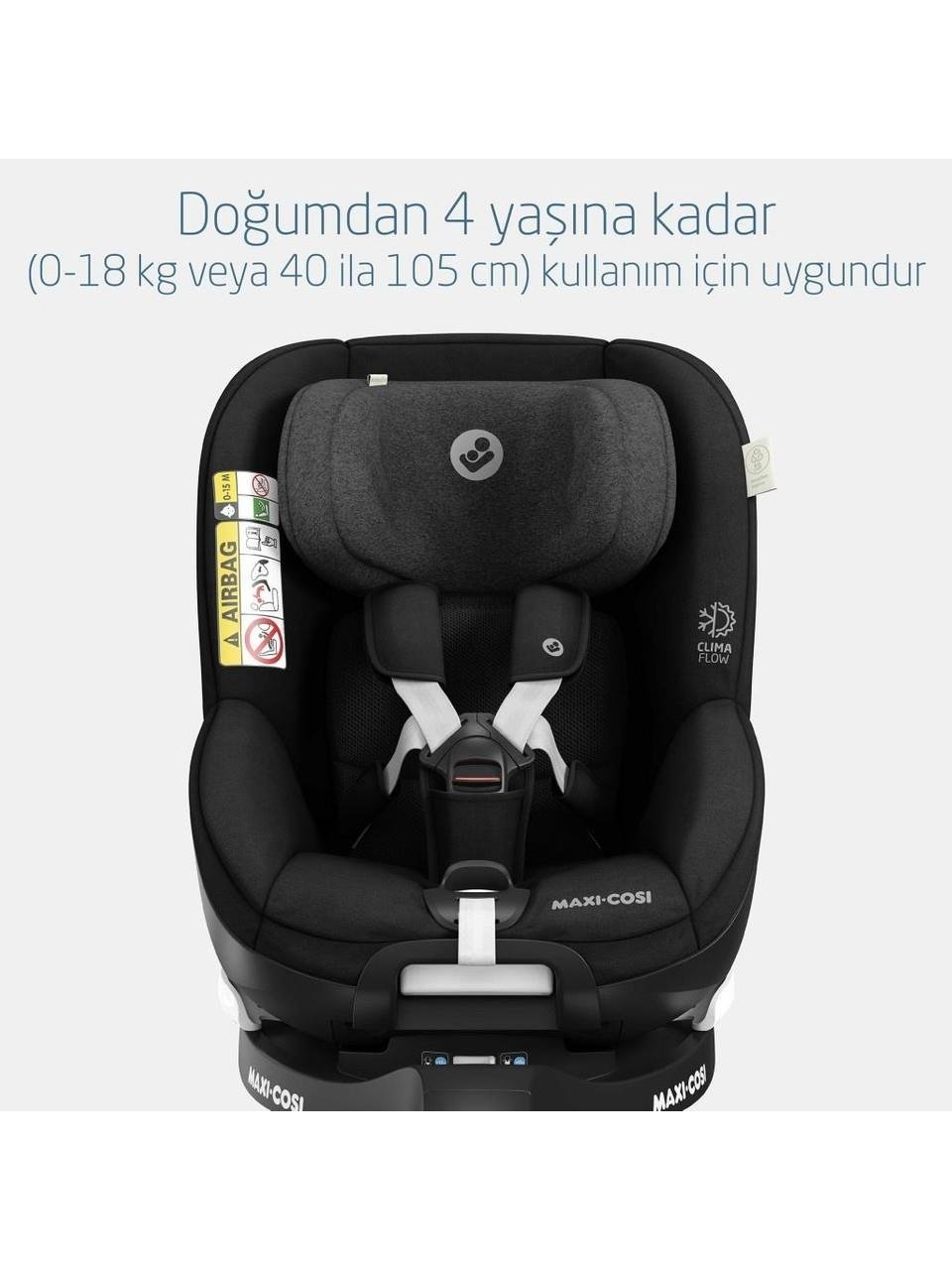 Maxi-Cosi Maxi Cosi Mica Pro Eco I-Size İsofix'li 360 Dönebilir Yatabilir 0-18 Kg Bebek Oto Koltuğu Authentic Grey