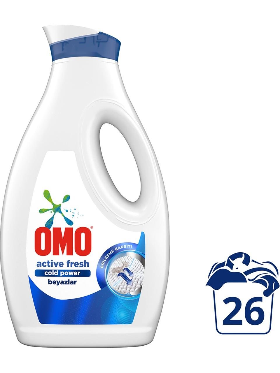 Omo Sıvı Active Fresh Cold Power Beyazlar İçin Çamaşır Deterjanı 1690 ml