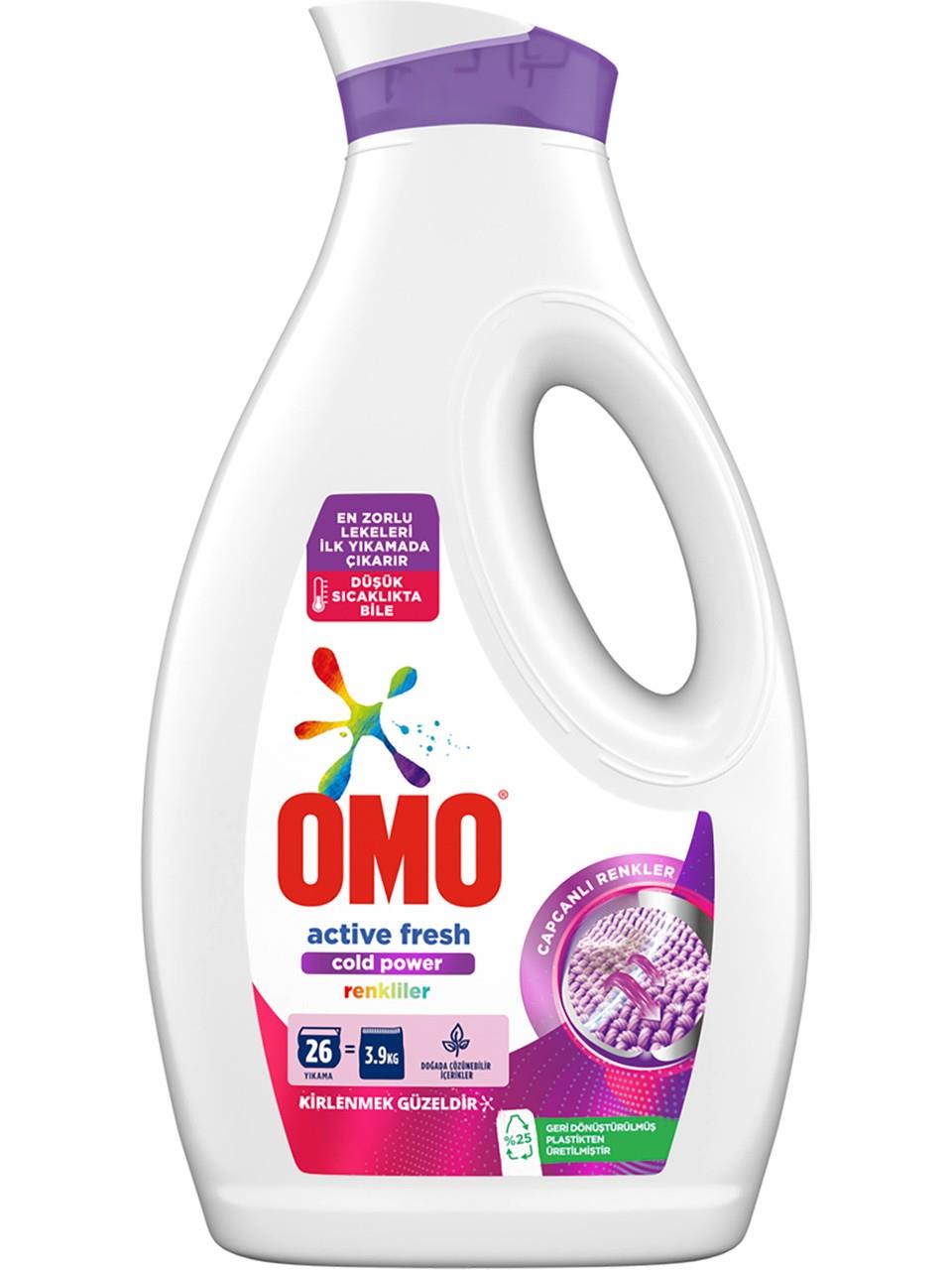 Omo Sıvı Active Fresh Cold Power Renkliler İçin Çamaşır Deterjanı 1690 ml