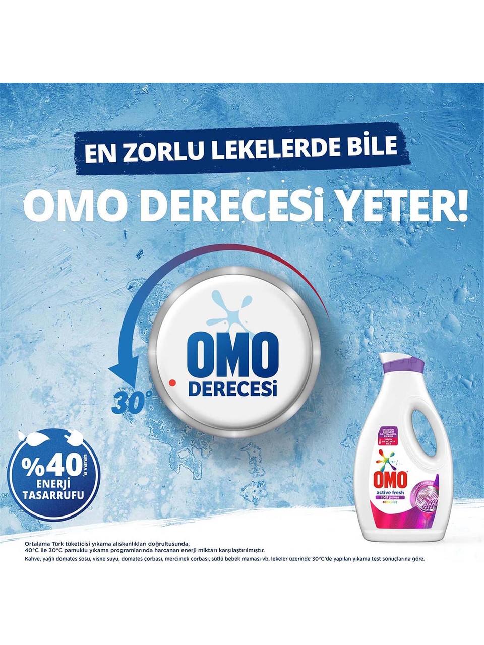 Omo Sıvı Active Fresh Cold Power Renkliler İçin Çamaşır Deterjanı 1690 ml