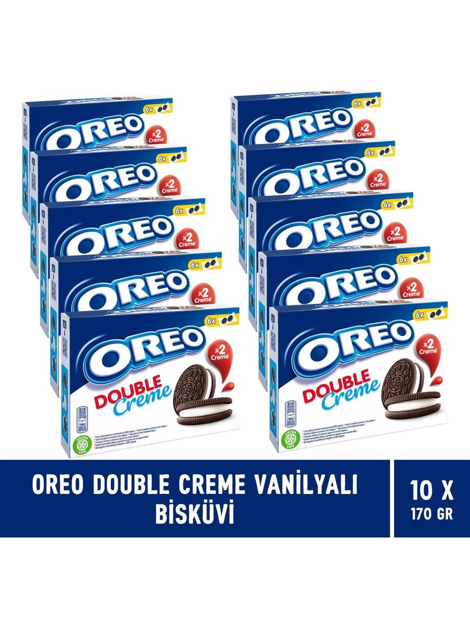 Oreo Double Krema Vanilyalı Bisküvi 170 gr - 10 Adet