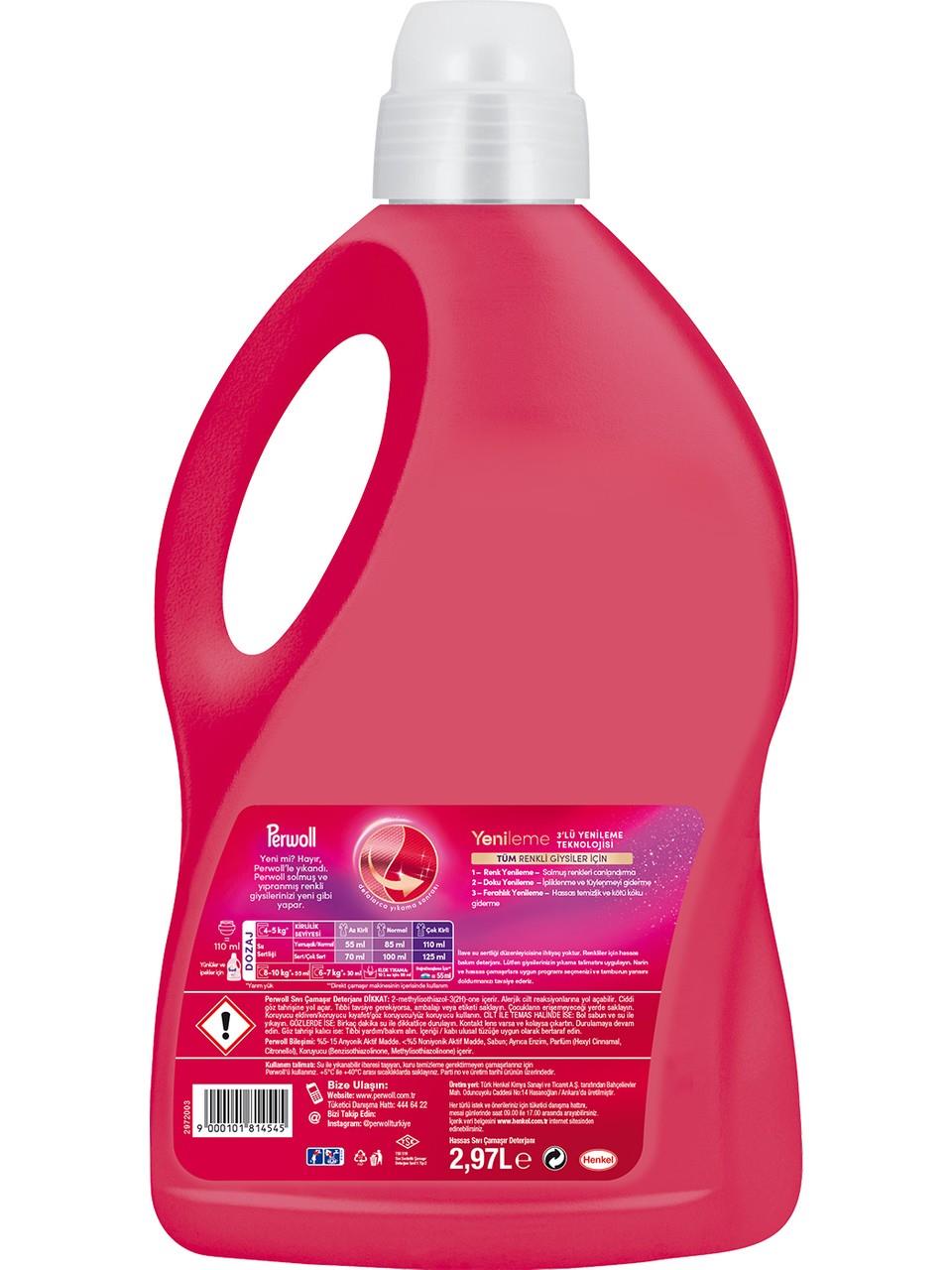 Perwoll Geliştirilmiş Renkli Sıvı Çamaşır Detarjanı 2970 ml