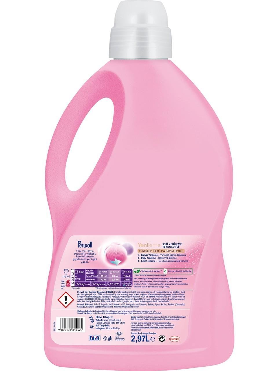 Perwoll Yenileme Yünlüler Narinler Sıvı Çamaşır Deterjanı 2970 ml