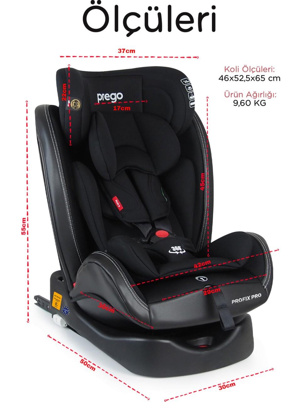 Prego Profix Pro 360 Derece Dönebilen 0-36 kg Isofixli Oto Koltuğu