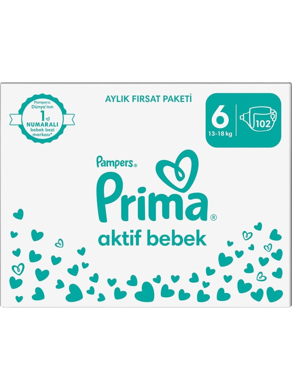 Prima Bebek Bezi Aktif Bebek 7 Beden 34 Adet XX Large Fırsat Paketi