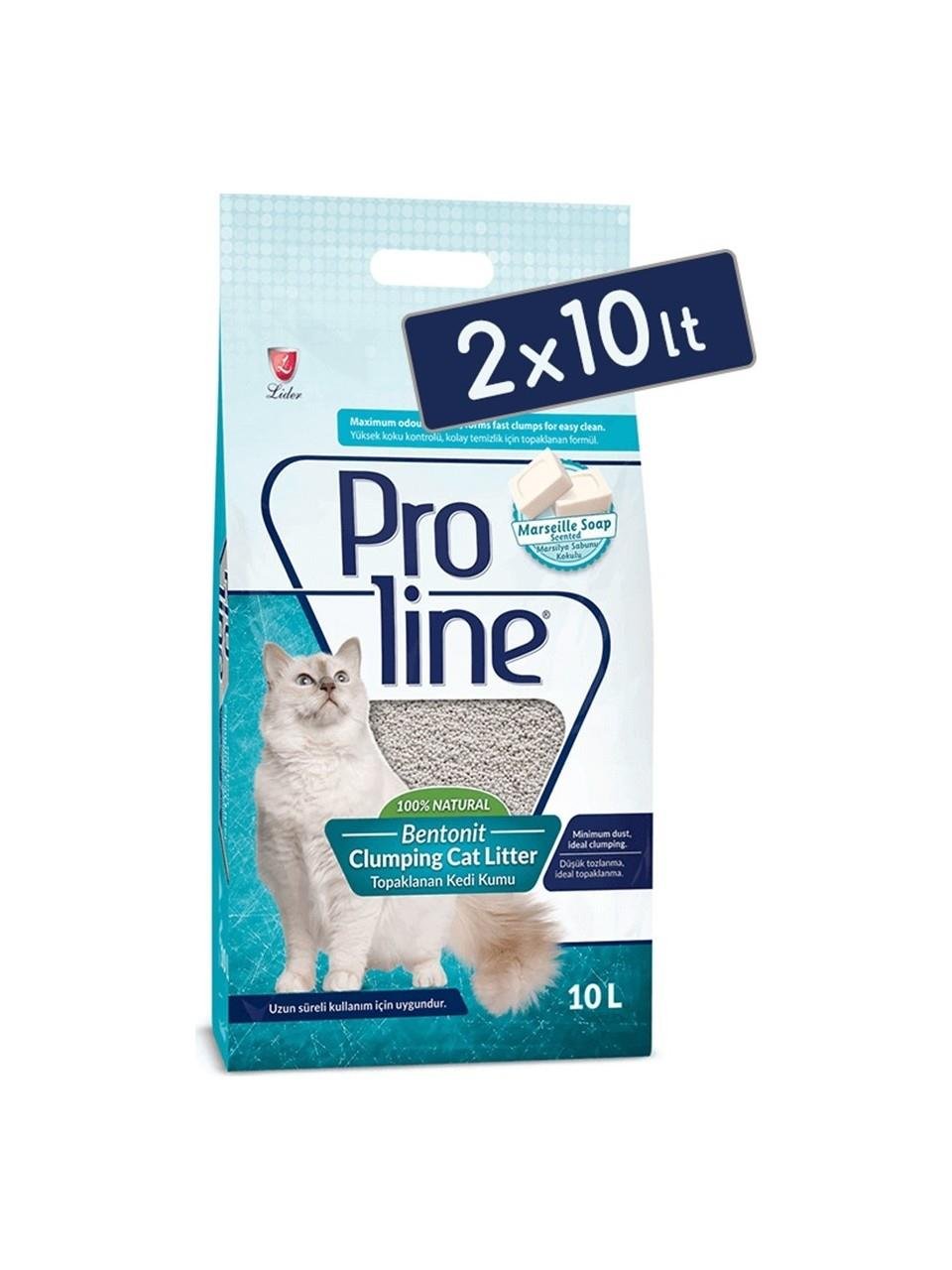 Pro Line Bebek Pudrası Kokulu Topaklanan Kedi Kumu 10 Lt (2 Adet)