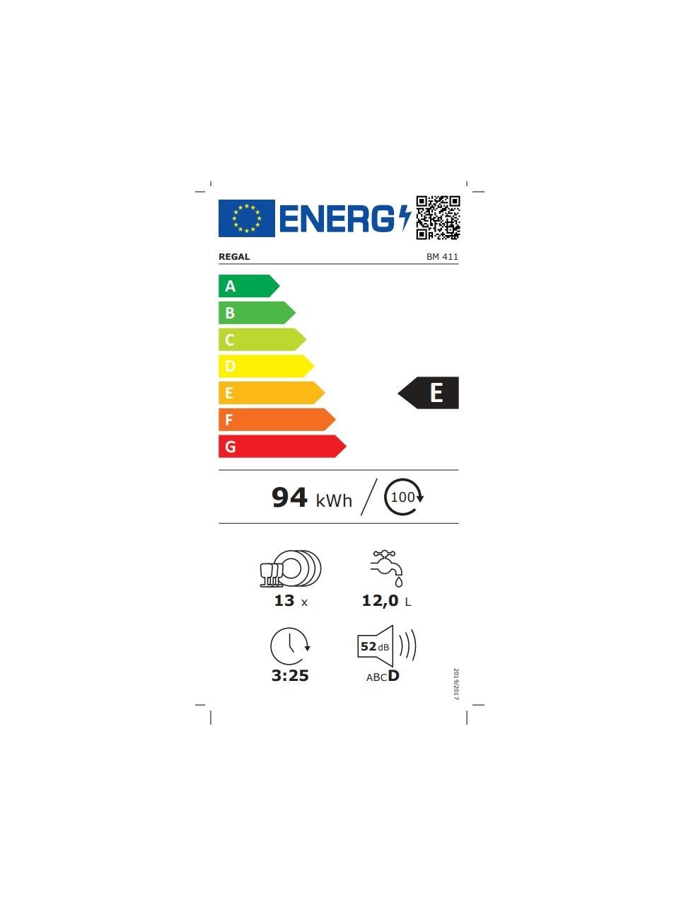 Regal Bm 411 E Enerji Sınıfı 4 Program Bulaşık Makinesi
