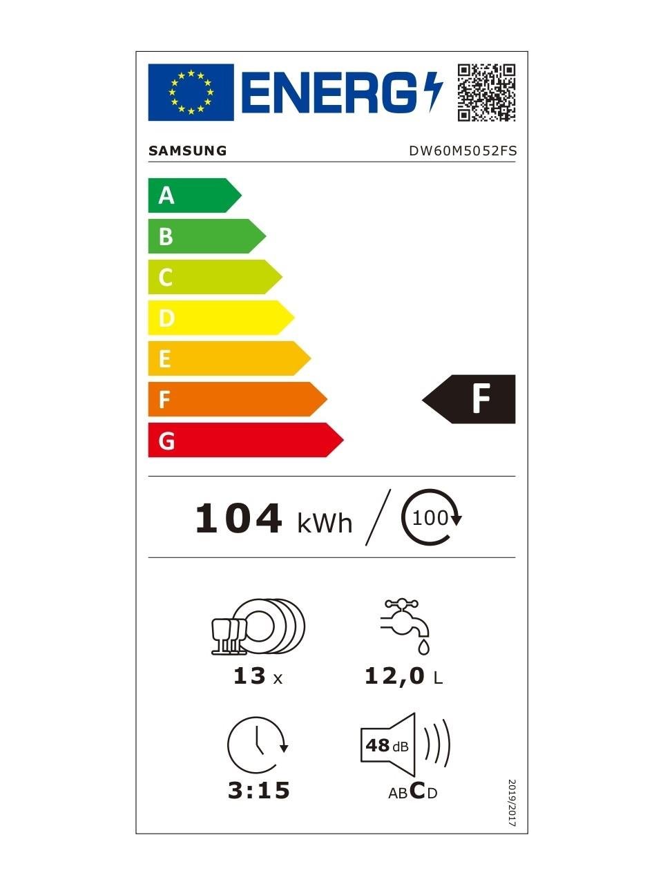 Samsung DW60M5052FS/TR 5 Programlı Bulaşık Makinesi