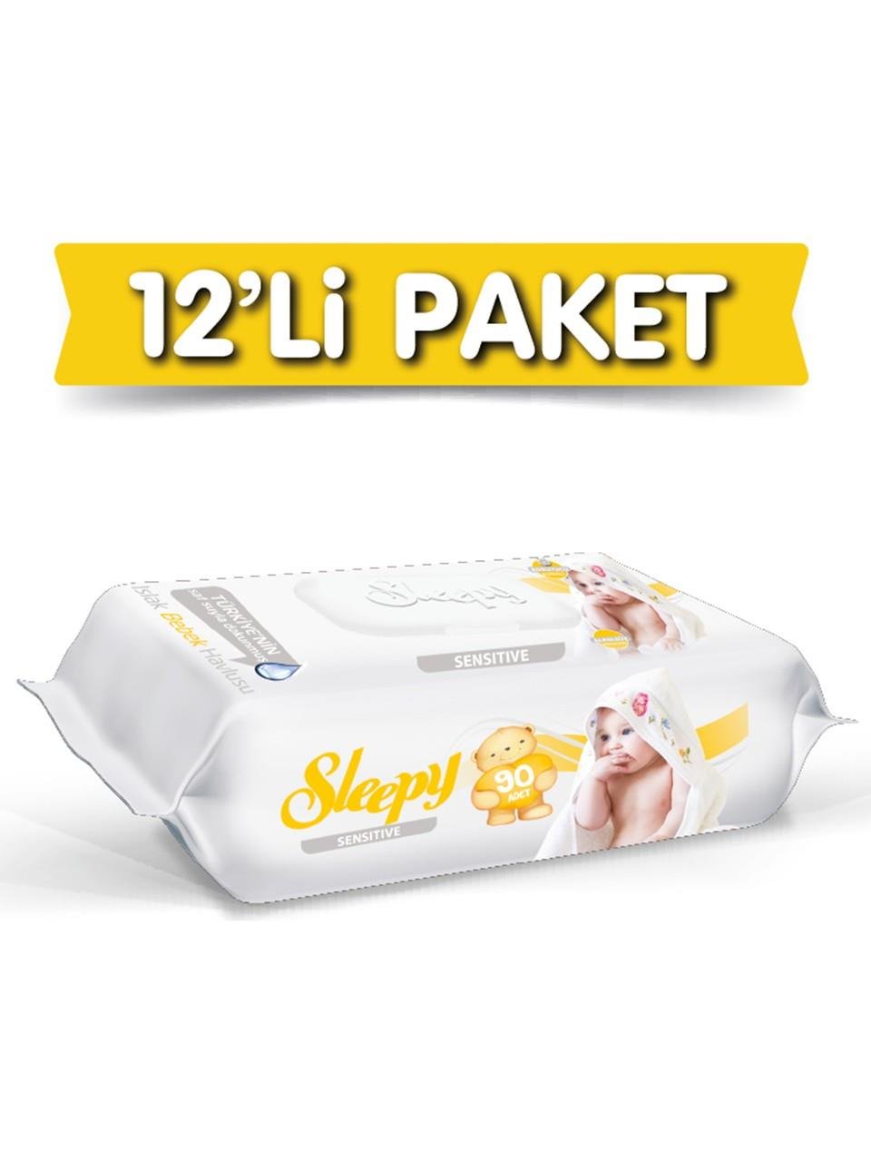 Sleepy Sensitive Islak Havlu 90'lı 12 Adet 1080 Yaprak