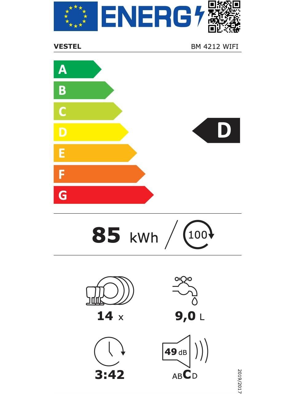 Vestel BM 4212 WIFI 4 Programlı Bulaşık Makinesi