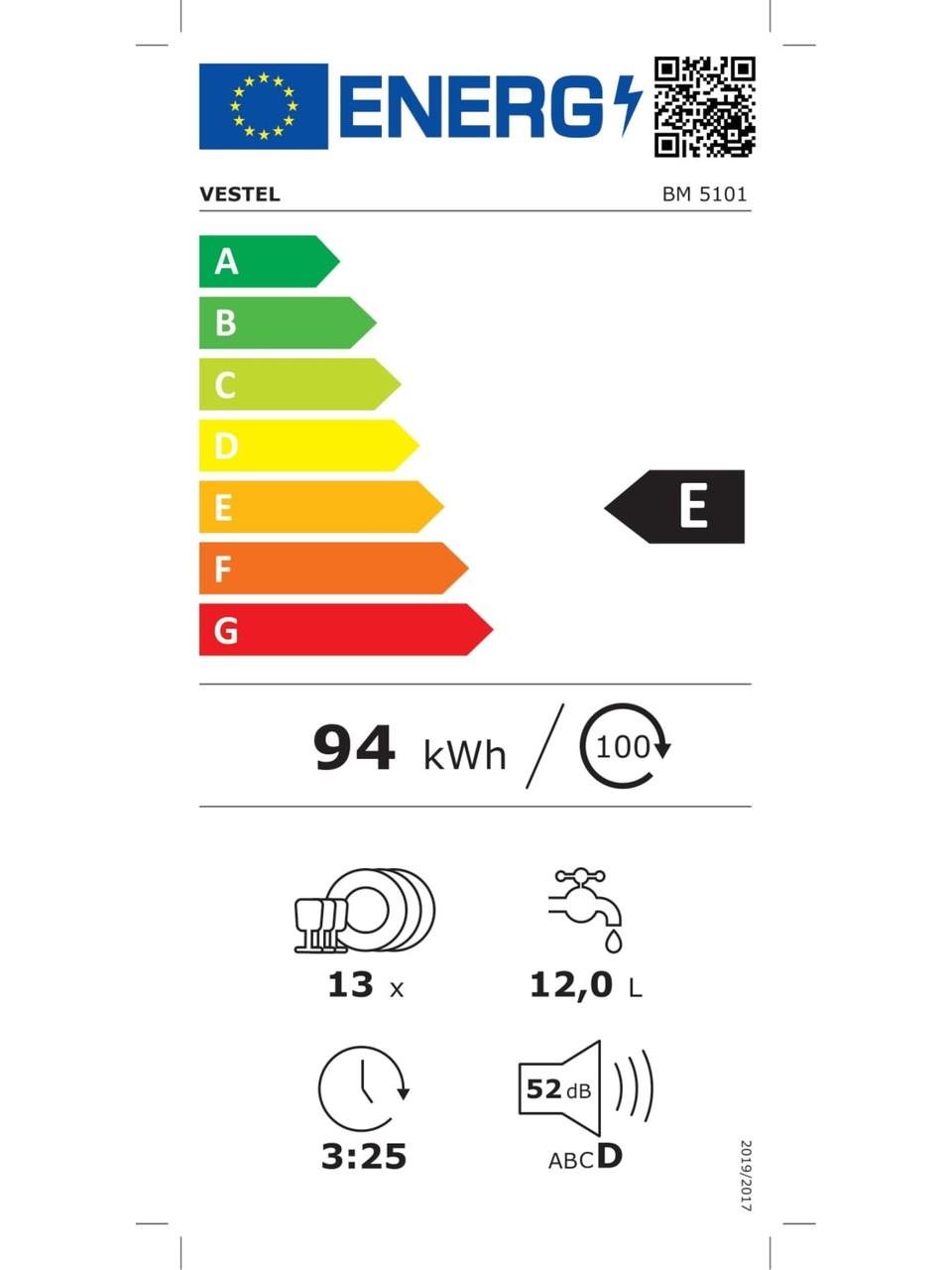 Vestel BM 5101 5 Programlı Bulaşık Makinesi