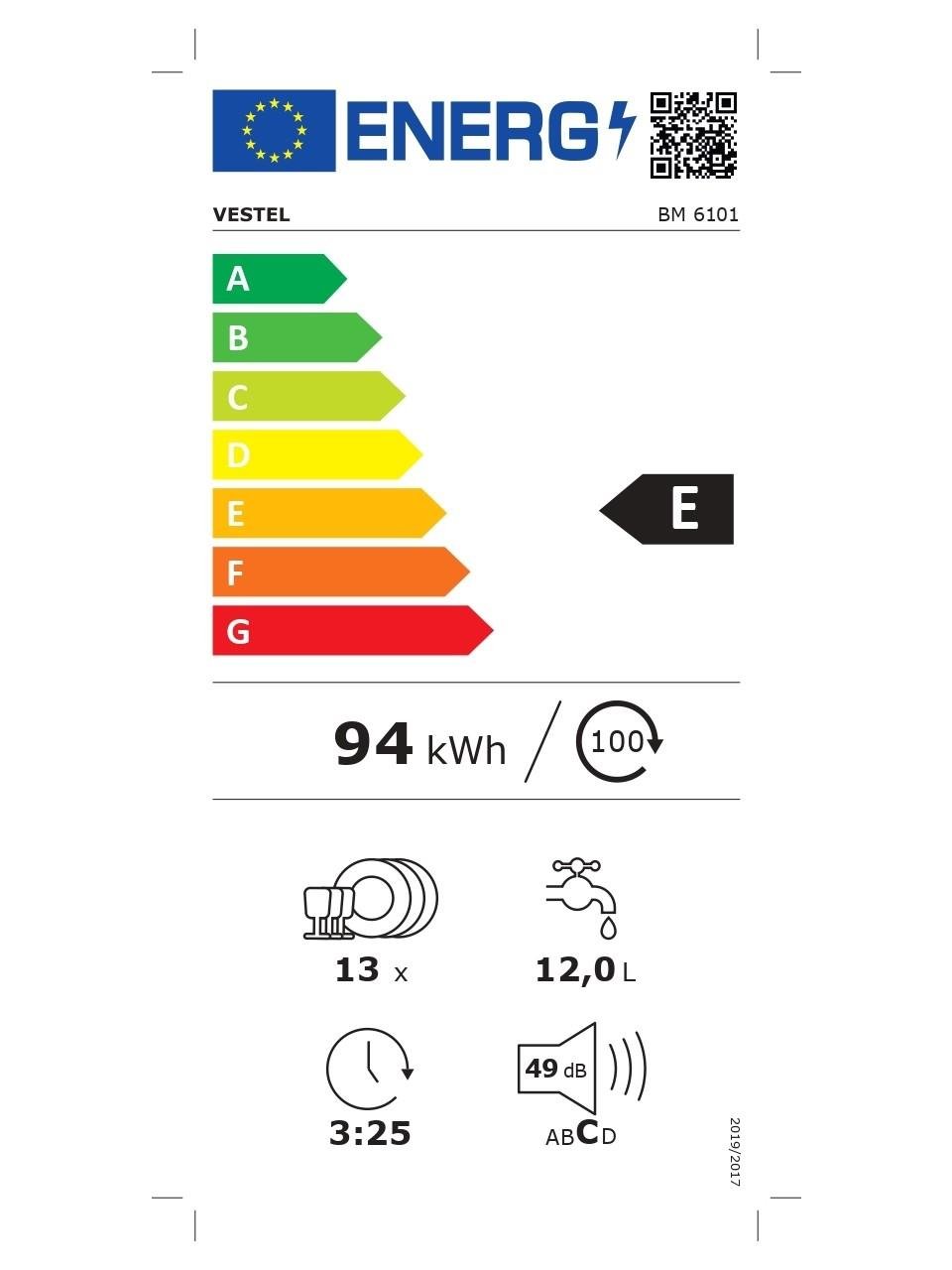 Vestel BM 6101 6 Programlı Bulaşık Makinesi