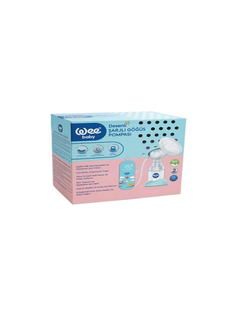 Wee Baby Desenli Şarjlı Göğüs Pompası