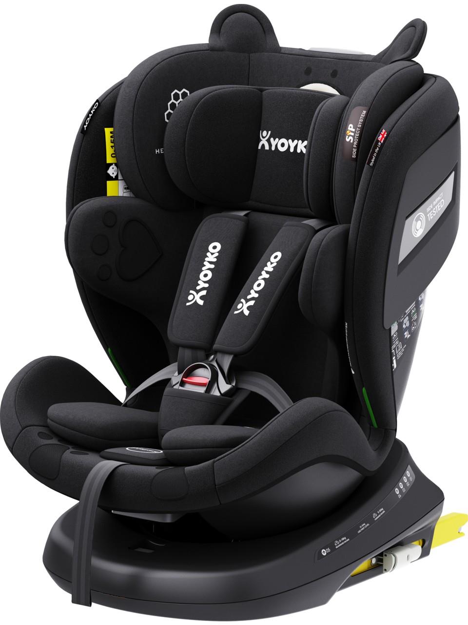 Yoyko Bear 360 ° Dönebilir Yatabilir i-Size 0-36 Kg Oto Koltuğu ISOFIX/SIP/LATCH - Gri