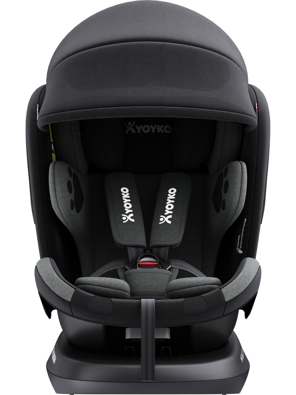 Yoyko Bear 360 ° Dönebilir Yatabilir i-Size 0-36 Kg Oto Koltuğu ISOFIX/SIP/LATCH - Gri