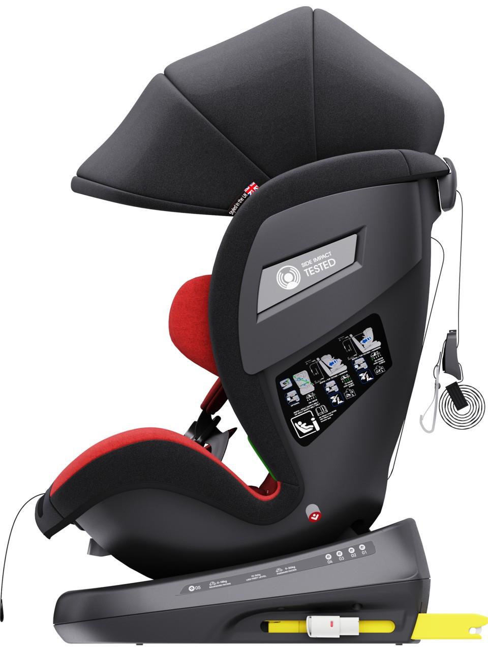 Yoyko Bear 360 ° Dönebilir Yatabilir i-Size 0-36 Kg Oto Koltuğu ISOFIX/SIP/LATCH - Gri