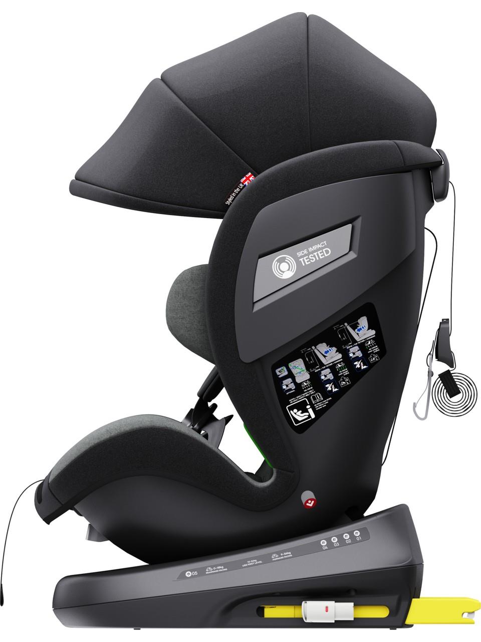 Yoyko Bear 360 ° Dönebilir Yatabilir i-Size 0-36 Kg Oto Koltuğu ISOFIX/SIP/LATCH - Gri