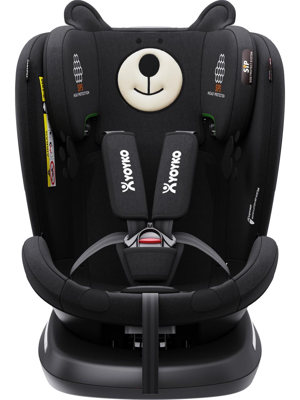 Yoyko Bear 360 ° Dönebilir Yatabilir i-Size 0-36 Kg Oto Koltuğu ISOFIX/SIP/LATCH - Gri
