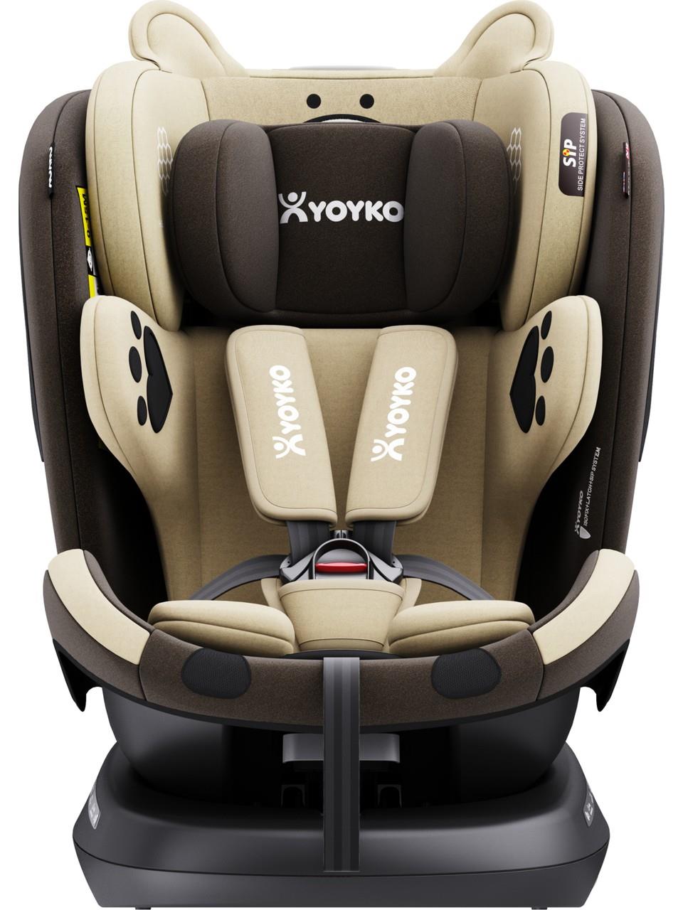 Yoyko Bear 360 ° Dönebilir Yatabilir i-Size 0-36 Kg Oto Koltuğu ISOFIX/SIP/LATCH - Gri