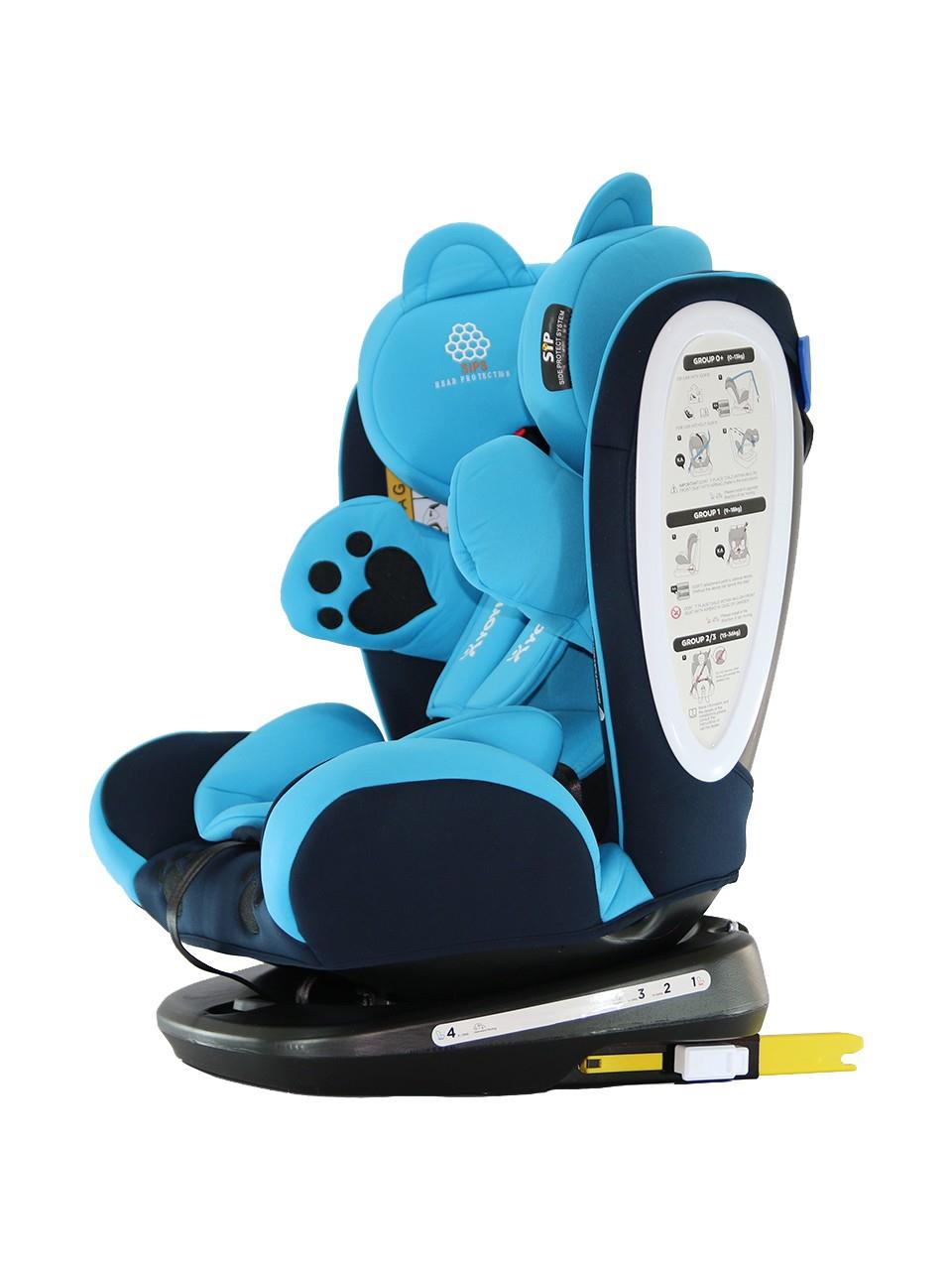 Yoyko Bear 360 ° Dönebilir Yatabilir i-Size 0-36 Kg Oto Koltuğu ISOFIX/SIP/LATCH - Gri