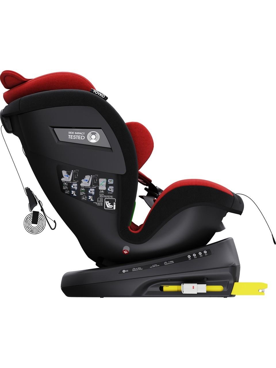 Yoyko Bear 360 ° Dönebilir Yatabilir i-Size 0-36 Kg Oto Koltuğu ISOFIX/SIP/LATCH - Gri
