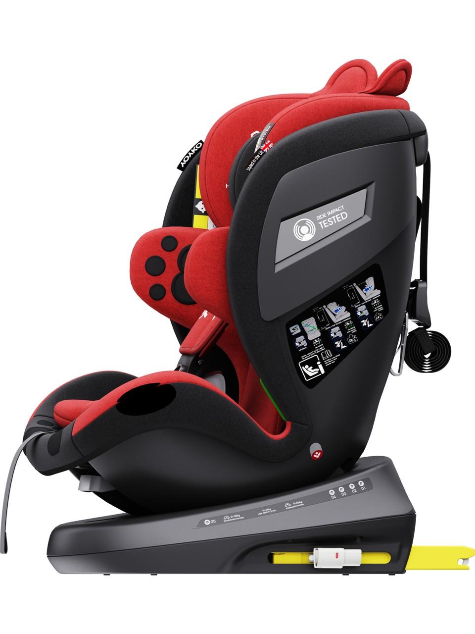 Yoyko Bear 360 ° Dönebilir Yatabilir i-Size 0-36 Kg Oto Koltuğu ISOFIX/SIP/LATCH - Gri